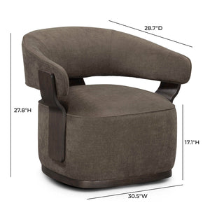 TOV Furniture Madison Linen Chenille Swivel Accent Chair - Stylish, Durable Comfort for Living Spaces and Offices Mink TOV-S54670