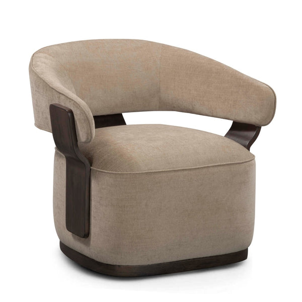 TOV Furniture Madison Linen Chenille Swivel Accent Chair - Stylish, Durable Comfort for Living Spaces and Offices Stone TOV-S54671