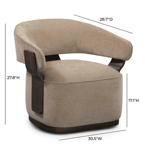 TOV Furniture Madison Linen Chenille Swivel Accent Chair - Stylish, Durable Comfort for Living Spaces and Offices Stone TOV-S54671