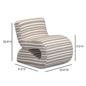 TOV Furniture Senna Taupe Jacquard Accent Chair - Plush Comfort, Durable Design for Home or Commercial Spaces TOV-S54719
