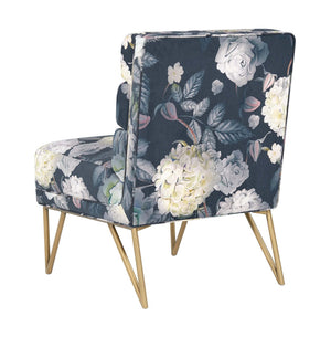 TOV Furniture Kelly Velvet Accent Chair - Elegant Channel-Tufted Design with Gold Legs for Modern Living Spaces TOV-S6334