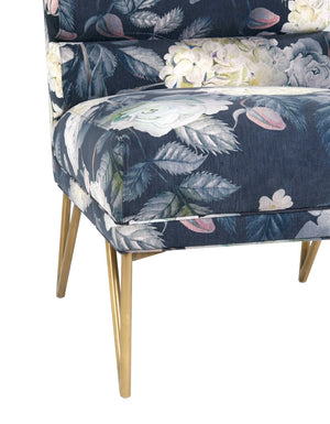 TOV Furniture Kelly Velvet Accent Chair - Elegant Channel-Tufted Design with Gold Legs for Modern Living Spaces TOV-S6334