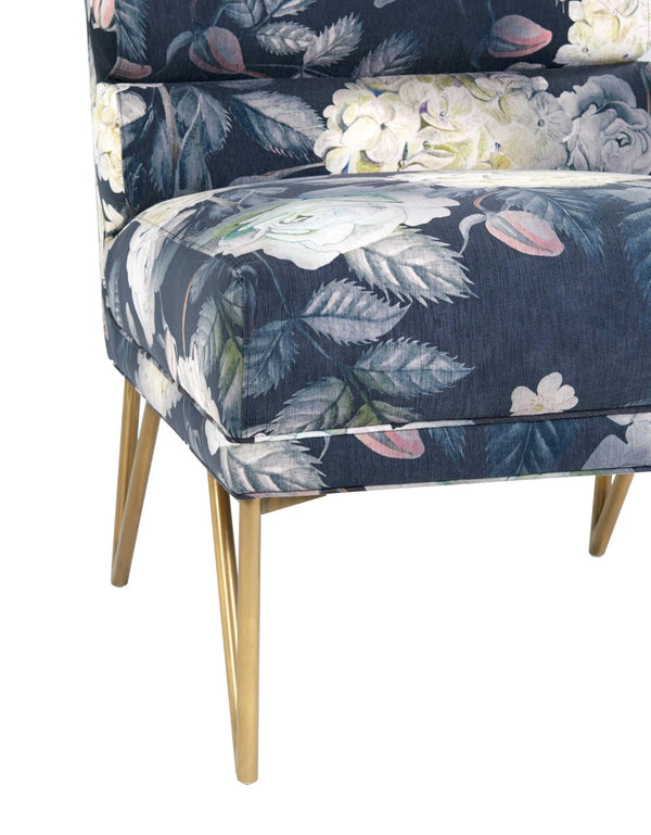 TOV Furniture Kelly Velvet Accent Chair - Elegant Channel-Tufted Design with Gold Legs for Modern Living Spaces TOV-S6334