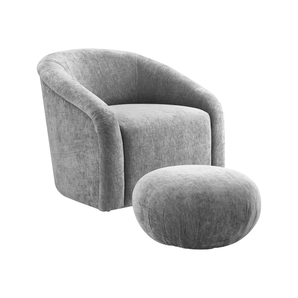 TOV Furniture Boboli Velvet Chair and Ottoman Set - Modern Elegance with Ergonomic Comfort in Multiple Colors! TOV-S6382