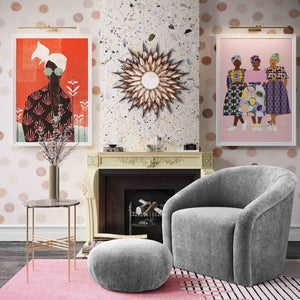 TOV Furniture Boboli Velvet Chair and Ottoman Set - Modern Elegance with Ergonomic Comfort in Multiple Colors! TOV-S6382