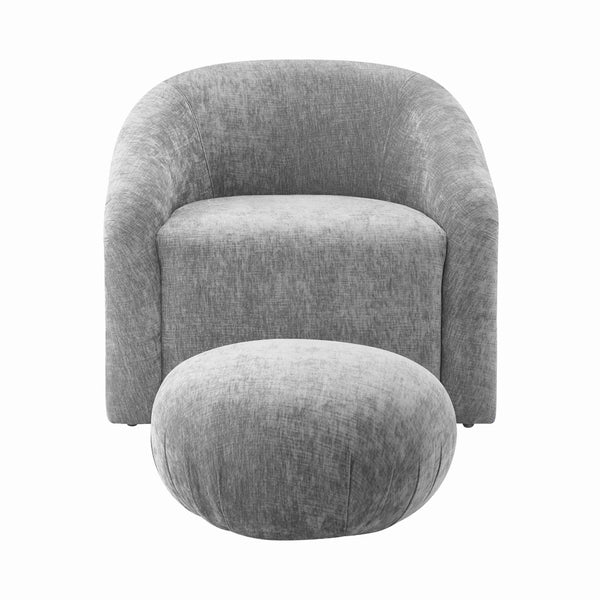 TOV Furniture Boboli Velvet Chair and Ottoman Set - Modern Elegance with Ergonomic Comfort in Multiple Colors! TOV-S6382