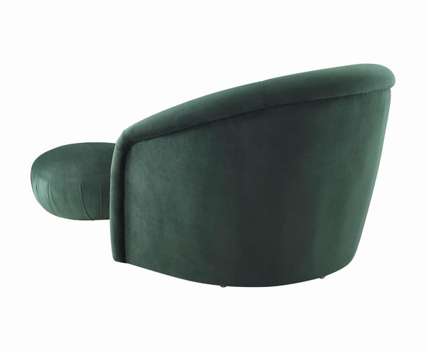 TOV Furniture Boboli Velvet Chair and Ottoman Set - Elegant Barrel Design for Stylish Living Rooms and Nooks Forest Green TOV-S6384