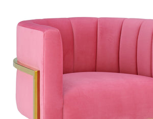 TOV Furniture Magnolia Velvet Accent Chair - Contemporary Luxe Design with Gold Base for Modern Elegance Pink TOV-S6427