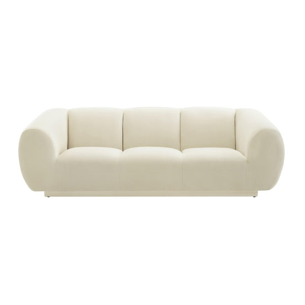 TOV Furniture Emmet Luxurious Velvet Sofa - Stylish Handmade Centerpiece for Modern Living Rooms & Lounges Cream TOV-S6445