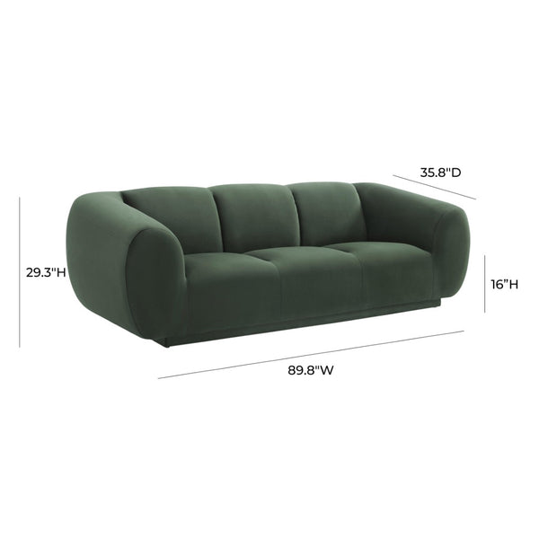 TOV Furniture Emmet Luxurious Velvet Sofa - Stylish Handmade Centerpiece for Modern Living Rooms & Lounges Forest Green TOV-S6447