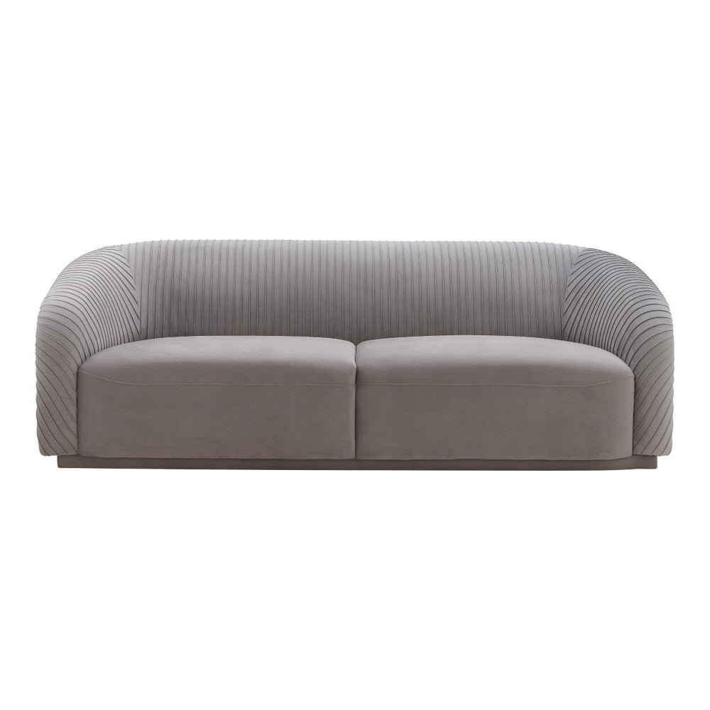 TOV Furniture Yara Luxurious Pleated Velvet Sofa - Elevate Your Living Space with Comfort and Style Today! Grey TOV-S6456