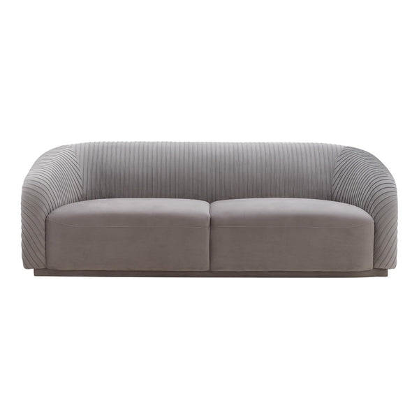 TOV Furniture Yara Luxurious Pleated Velvet Sofa - Elevate Your Living Space with Comfort and Style Today! Grey TOV-S6456