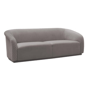 TOV Furniture Yara Luxurious Pleated Velvet Sofa - Elevate Your Living Space with Comfort and Style Today! Grey TOV-S6456