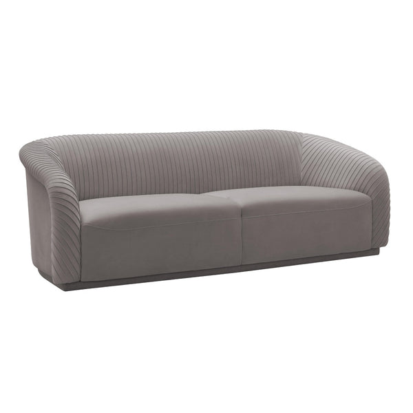 TOV Furniture Yara Luxurious Pleated Velvet Sofa - Elevate Your Living Space with Comfort and Style Today! Grey TOV-S6456