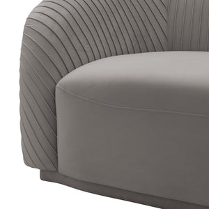 TOV Furniture Yara Luxurious Pleated Velvet Sofa - Elevate Your Living Space with Comfort and Style Today! Grey TOV-S6456