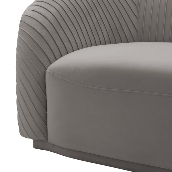 TOV Furniture Yara Luxurious Pleated Velvet Sofa - Elevate Your Living Space with Comfort and Style Today! Grey TOV-S6456