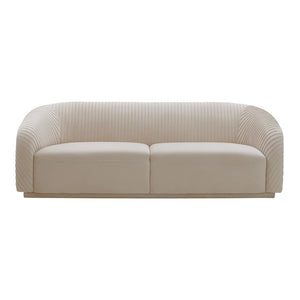 TOV Furniture Yara Luxurious Pleated Velvet Sofa - Elevate Your Living Space with Comfort and Style Today! Beige TOV-S6457