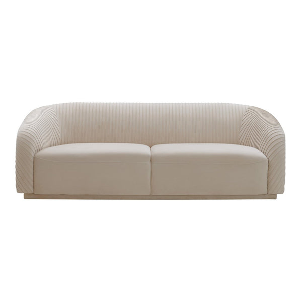TOV Furniture Yara Luxurious Pleated Velvet Sofa - Elevate Your Living Space with Comfort and Style Today! Beige TOV-S6457