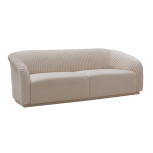 TOV Furniture Yara Luxurious Pleated Velvet Sofa - Elevate Your Living Space with Comfort and Style Today! Beige TOV-S6457