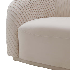TOV Furniture Yara Luxurious Pleated Velvet Sofa - Elevate Your Living Space with Comfort and Style Today! Beige TOV-S6457