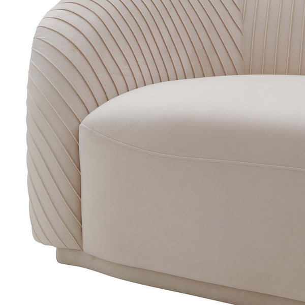 TOV Furniture Yara Luxurious Pleated Velvet Sofa - Elevate Your Living Space with Comfort and Style Today! Beige TOV-S6457