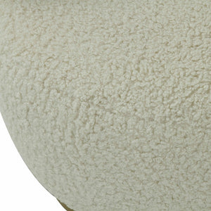 TOV Furniture Austin Upholstered Swivel Chair - Modern Faux-Shearling Accent with 360° Swivel for Stylish Comfort Beige TOV-S68119