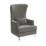 Aubree Tall Chair with Acrylic Legs - Grey TOV-S68196 TOV Furniture