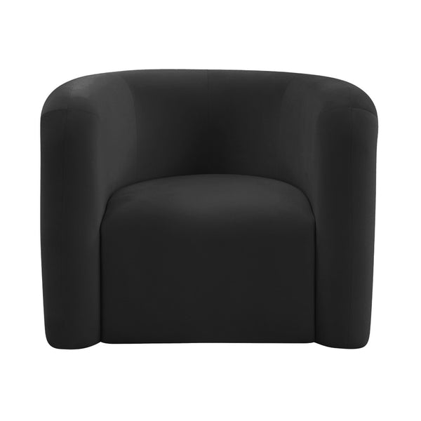 TOV Furniture Curves Velvet Lounge Chair – Luxurious Comfort with Sculptural Design for Modern Living Spaces Black TOV-S68209