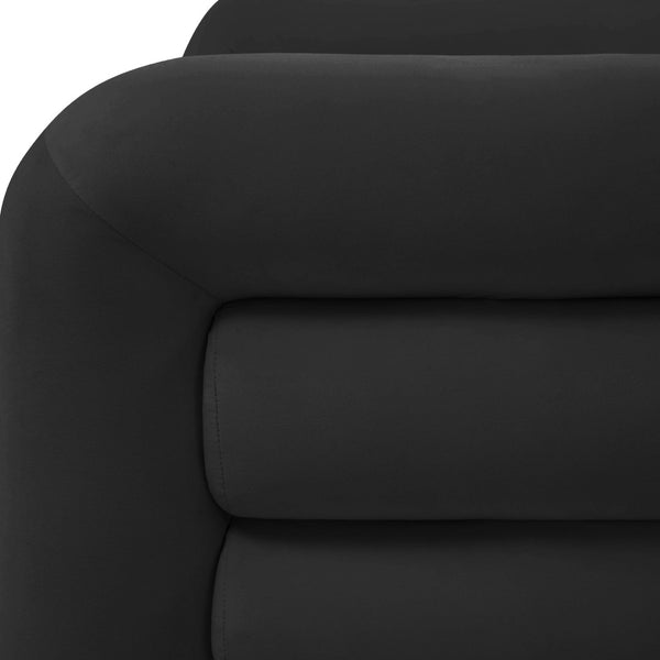 TOV Furniture Curves Velvet Lounge Chair – Luxurious Comfort with Sculptural Design for Modern Living Spaces Black TOV-S68209