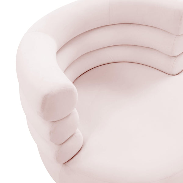 TOV Furniture Naomi Velvet Swivel Chair – Luxurious Comfort and Glamorous Style for Any Living Space or Nook Blush TOV-S68235