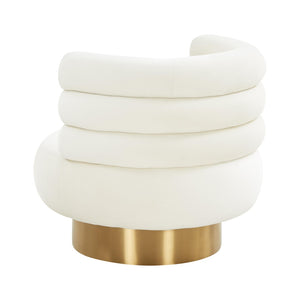 TOV Furniture Naomi Velvet Swivel Chair – Luxurious Comfort and Glamorous Style for Any Living Space or Nook Cream TOV-S68236
