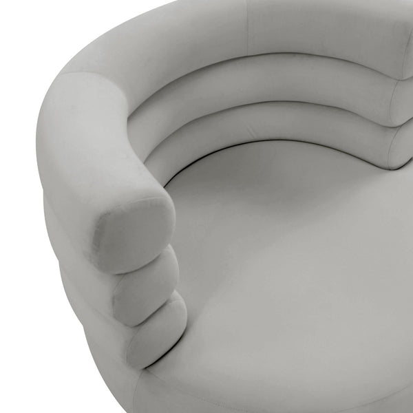 TOV Furniture Naomi Velvet Swivel Chair – Luxurious Comfort and Glamorous Style for Any Living Space or Nook Grey TOV-S68237