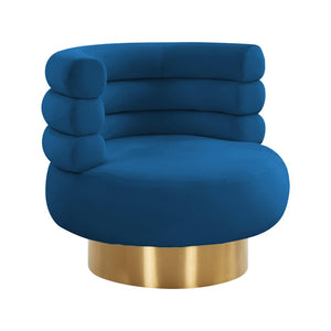 TOV Furniture Naomi Velvet Swivel Chair – Luxurious Comfort and Glamorous Style for Any Living Space or Nook Navy TOV-S68238