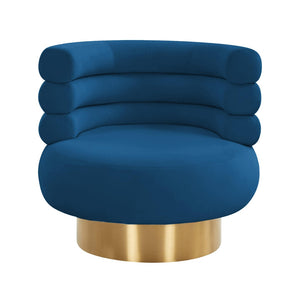 TOV Furniture Naomi Velvet Swivel Chair – Luxurious Comfort and Glamorous Style for Any Living Space or Nook Navy TOV-S68238