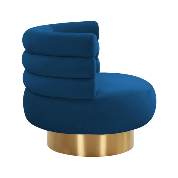 TOV Furniture Naomi Velvet Swivel Chair – Luxurious Comfort and Glamorous Style for Any Living Space or Nook Navy TOV-S68238