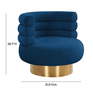 TOV Furniture Naomi Velvet Swivel Chair – Luxurious Comfort and Glamorous Style for Any Living Space or Nook Navy TOV-S68238