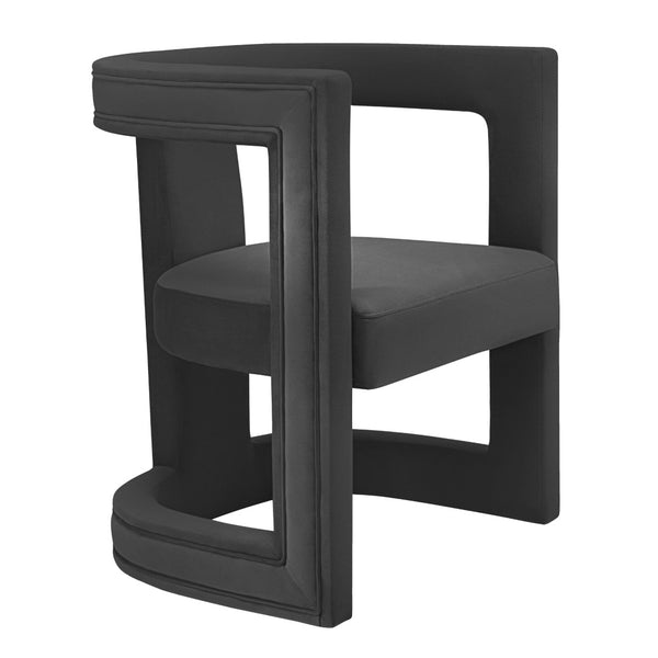 TOV Furniture Ada Velvet Accent Chair - Sculptural Design with Plush Upholstery for Stylish Living Room Comfort Black TOV-S68257
