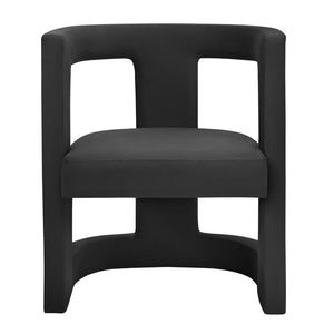 TOV Furniture Ada Velvet Accent Chair - Sculptural Design with Plush Upholstery for Stylish Living Room Comfort Black TOV-S68257