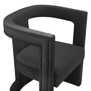 TOV Furniture Ada Velvet Accent Chair - Sculptural Design with Plush Upholstery for Stylish Living Room Comfort Black TOV-S68257