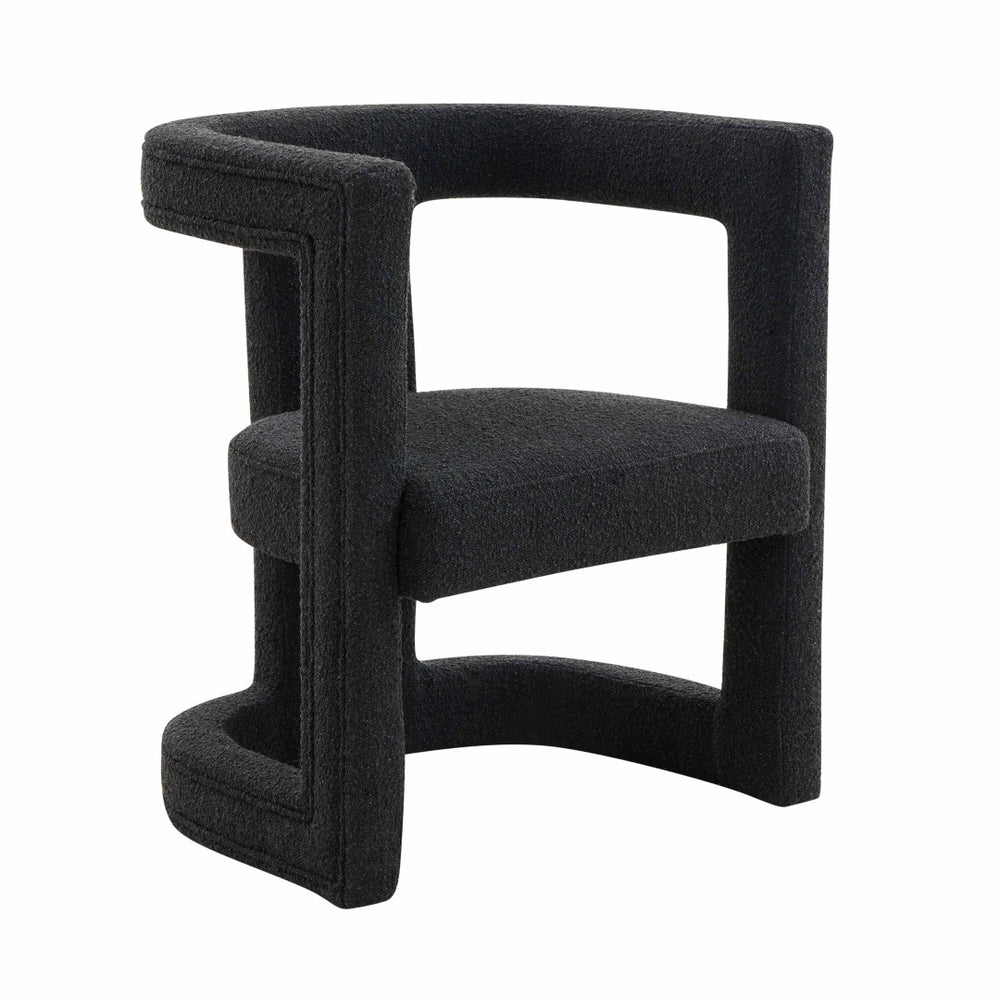 TOV Furniture Ada Black Boucle Chair - Sculptural Comfort with Plush Upholstery, Perfect Accent for Any Space TOV-S68258