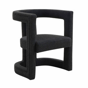 TOV Furniture Ada Black Boucle Chair - Sculptural Comfort with Plush Upholstery, Perfect Accent for Any Space TOV-S68258