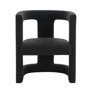 TOV Furniture Ada Black Boucle Chair - Sculptural Comfort with Plush Upholstery, Perfect Accent for Any Space TOV-S68258