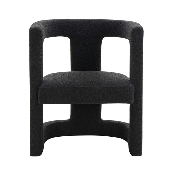 TOV Furniture Ada Black Boucle Chair - Sculptural Comfort with Plush Upholstery, Perfect Accent for Any Space TOV-S68258
