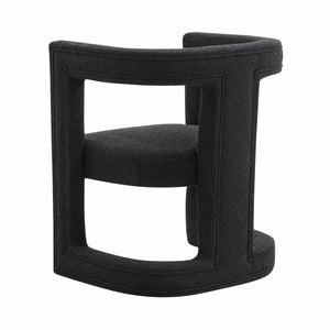 TOV Furniture Ada Black Boucle Chair - Sculptural Comfort with Plush Upholstery, Perfect Accent for Any Space TOV-S68258