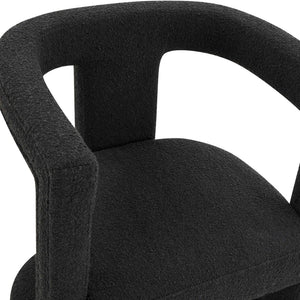 TOV Furniture Ada Black Boucle Chair - Sculptural Comfort with Plush Upholstery, Perfect Accent for Any Space TOV-S68258
