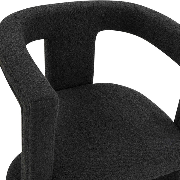 TOV Furniture Ada Black Boucle Chair - Sculptural Comfort with Plush Upholstery, Perfect Accent for Any Space TOV-S68258