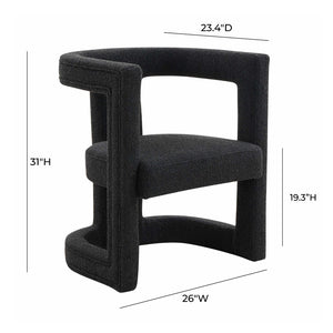 TOV Furniture Ada Black Boucle Chair - Sculptural Comfort with Plush Upholstery, Perfect Accent for Any Space TOV-S68258