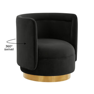 TOV Furniture Remy Velvet Swivel Chair - Luxurious Comfort, 360° Movement, Handmade with Durable Pine Frame & Foam TOV-S68262
