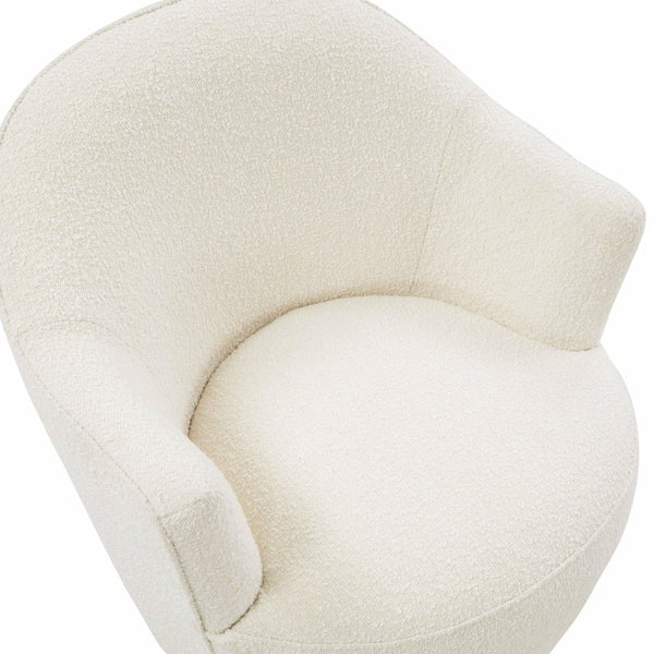 TOV Furniture Skyla Cream Boucle Swivel Chair - Luxurious Comfort with 360° Swivel Base for Modern Living Spaces TOV-S68263