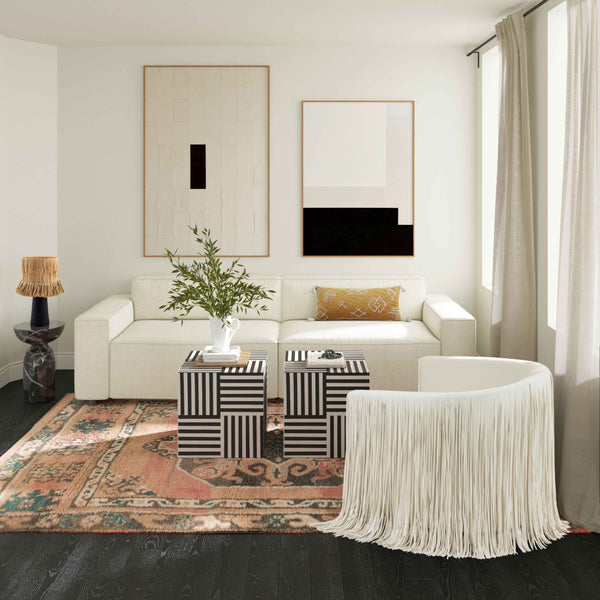 TOV Furniture Shag Performance Vegan Leather Swivel Chair: Luxurious, Easy-Clean Seating for Home or Office Decor Ivory TOV-S68326